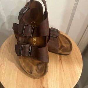 Brown Birkenstocks with Buckles and back straps